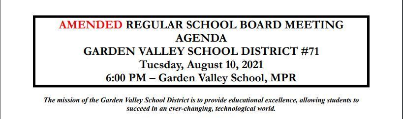 AMENDED AGENDA 